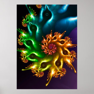 Poster Rainbow Bird Fractal