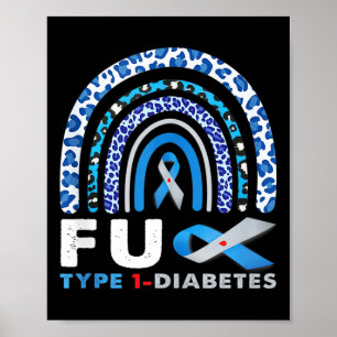 Poster Rainbow Blue Cinza Fbon Fck Tipo 1 Diabetes