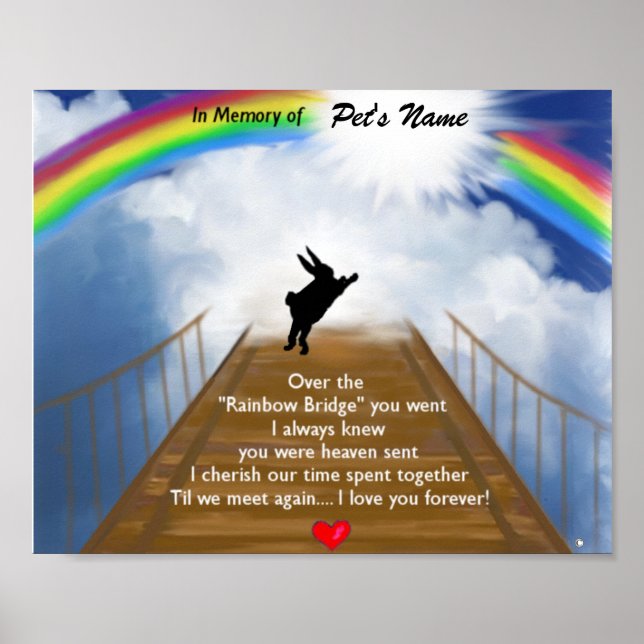 Poster Rainbow Bridge Memorial for Rabbits (Frente)