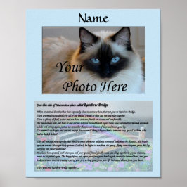 Poster Rainbow Bridge Pet Memorial Blue