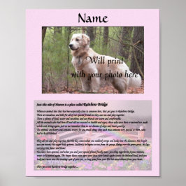Poster Rainbow Bridge Pet Memorial Pink