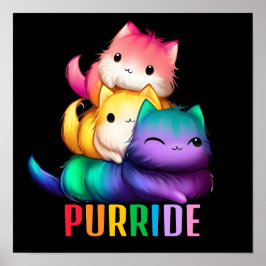 Poster Rainbow Cats Purride Black