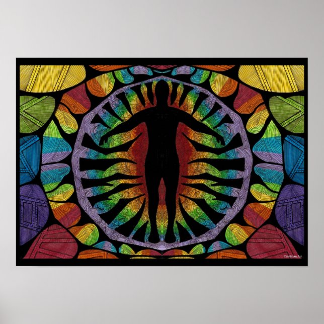 Póster Rainbow Chakras (Frente)