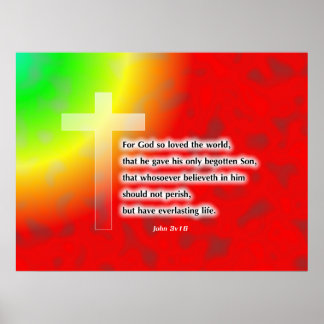 Poster Rainbow Cross