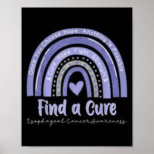 Poster Rainbow Cure Hope Lutar Contra Força Cancer Esofág