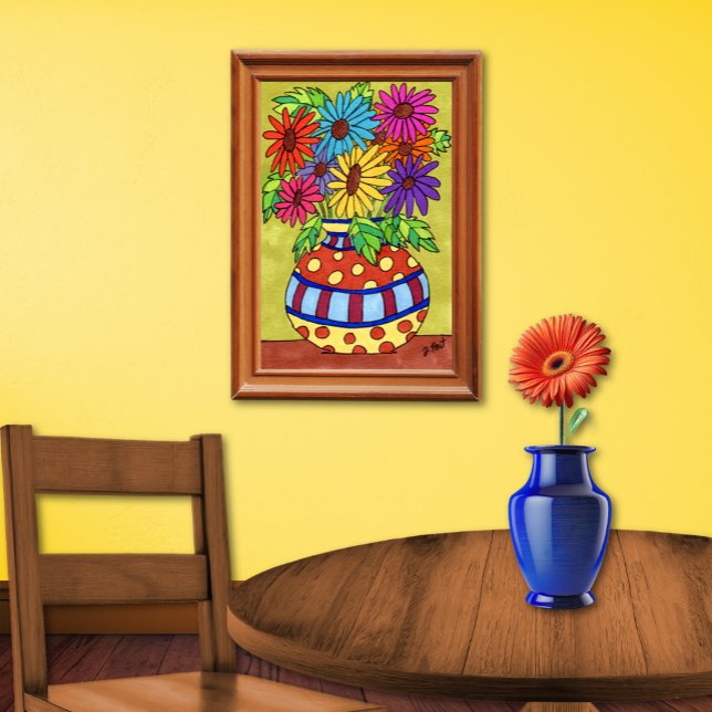 Poster Rainbow Daisies no Designer Vase (Criador carregado)
