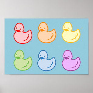 Poster Rainbow Duckies
