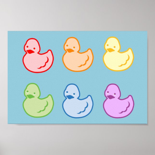 Poster Rainbow Duckies (Frente)