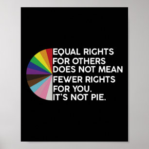 Poster Rainbow Equal Rights Is Not Pie Lgbt Pride Month