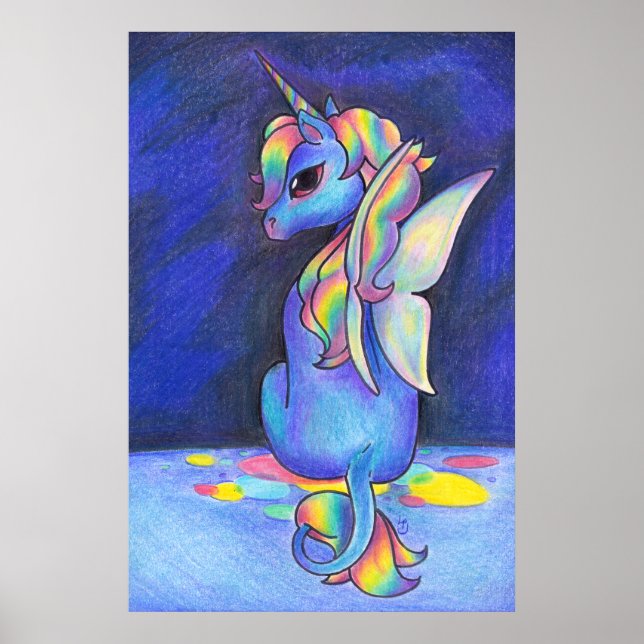 Póster Rainbow Faerie Unicorn (Frente)