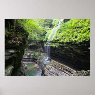 Poster Rainbow Falls, Watkins Glen, NY