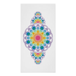 Póster Rainbow Floral Fountain Dot Ornamental Mandala