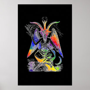 Póster Rainbow {Goat Of Mendes} Baphomet