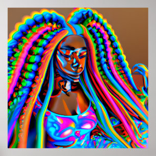 Poster Rainbow Gratuito Cabelo Negro Melanina Afro