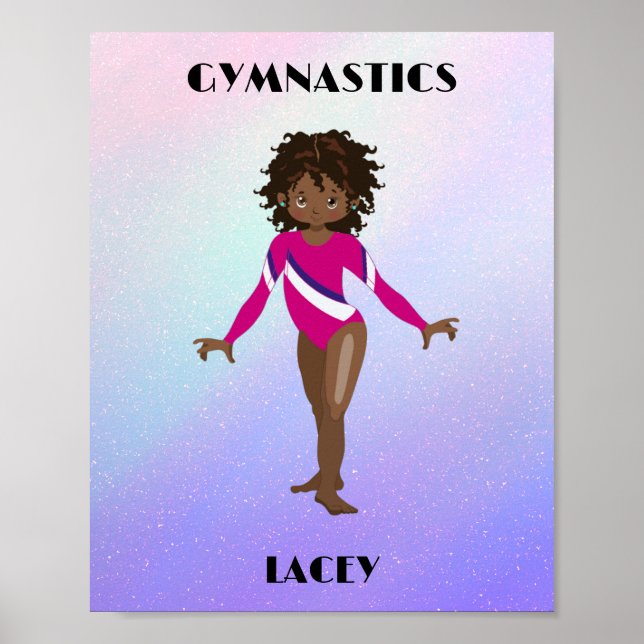 Poster RAINBOW GYMNASTICS GIRL'S Personalizada (Frente)