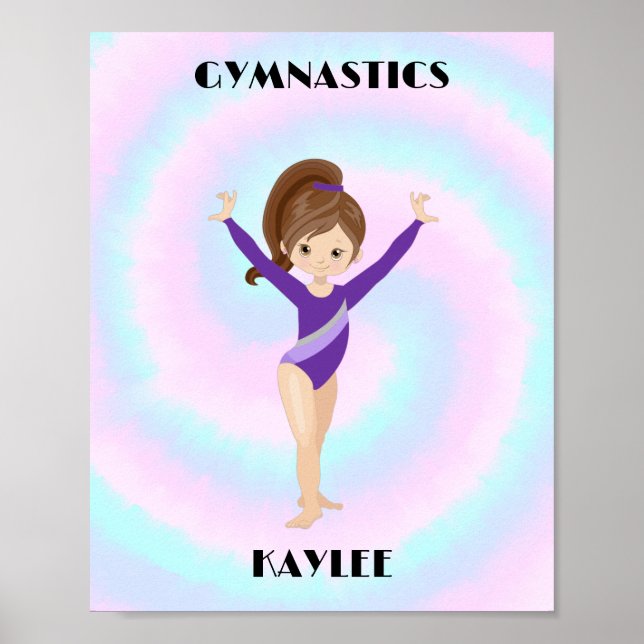 Poster RAINBOW GYMNASTICS GYMNAST Personalizado (Frente)