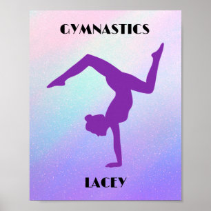 Poster RAINBOW GYMNASTICS GYMNAST Personalizado