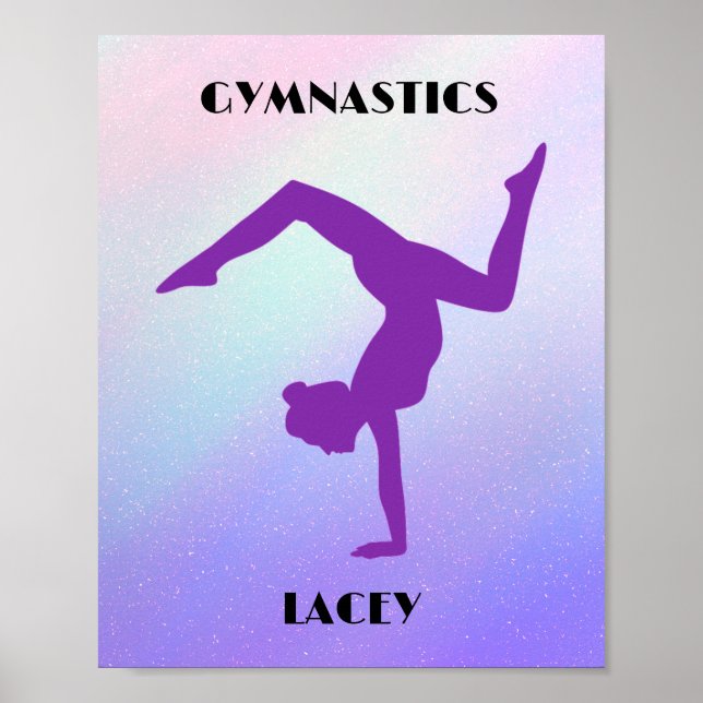 Poster RAINBOW GYMNASTICS GYMNAST Personalizado (Frente)