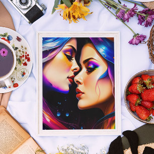 Poster Rainbow Hair Women in Love