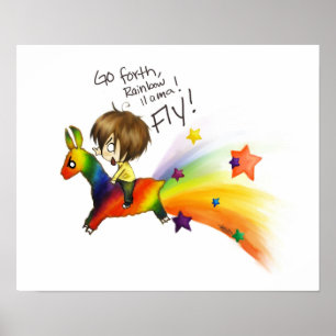 Póster Rainbow Lama!