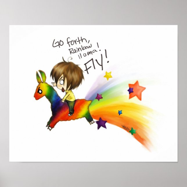 Póster Rainbow Lama! (Frente)