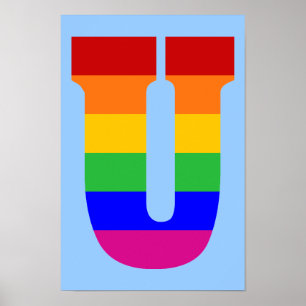 Poster Rainbow Letter U