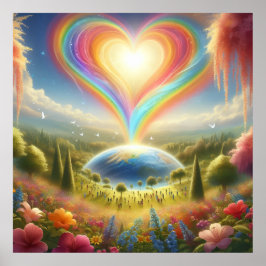 Poster Rainbow Love All Over The World on a Wall