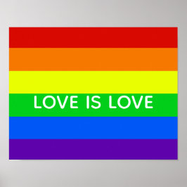 Poster Rainbow Love é Love Orgulho gay LGBTQ Beauful