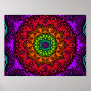 Poster Rainbow Mandala