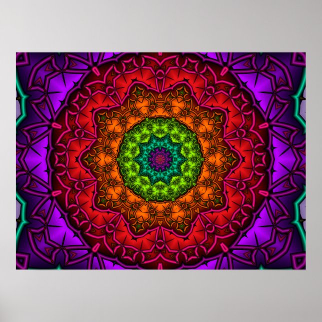 Poster Rainbow Mandala (Frente)