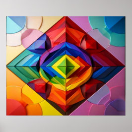 Poster Rainbow Mosaic Geometric Pattern Abstract