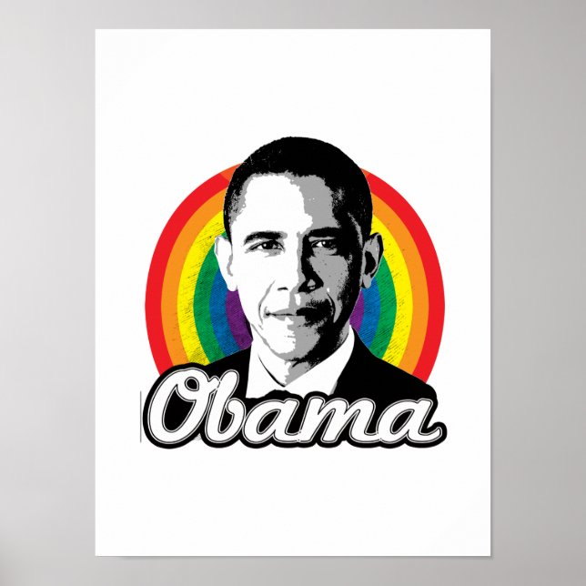 Póster Rainbow Obama - Política LGBT - (Frente)