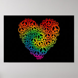 Poster Rainbow Peace Heart