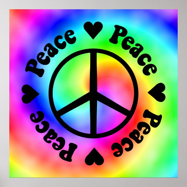 Poster Rainbow Peace & Love (Frente)