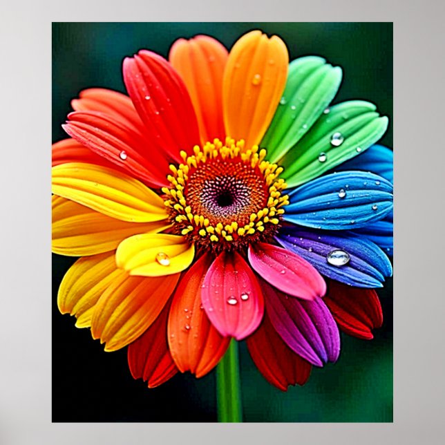 Poster Rainbow Petal Flower Art (Frente)