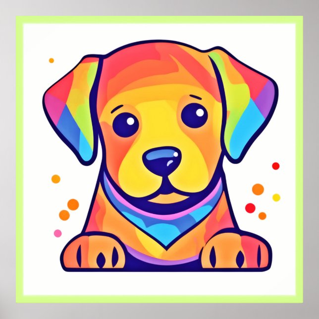 Poster Rainbow Puppy Love (Frente)