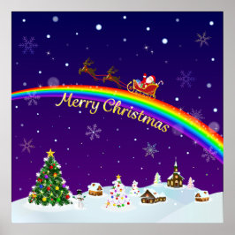 Poster Rainbow Santa Claus