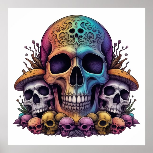 Poster Rainbow Skull Garden (Frente)