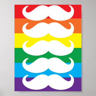 Poster Rainbow Stache