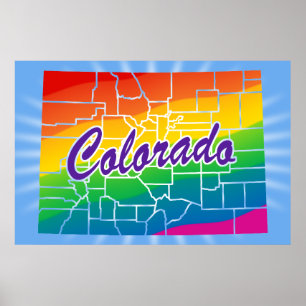 Póster Rainbow State Do Colorado