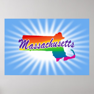 Poster Rainbow State Of Massachusetts
