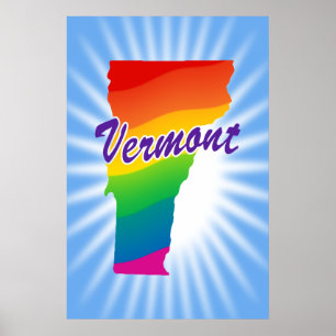 Póster Rainbow State Of Vermont