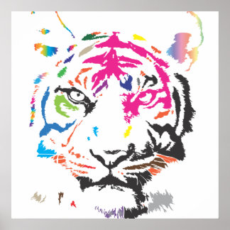 Póster Rainbow Tiger
