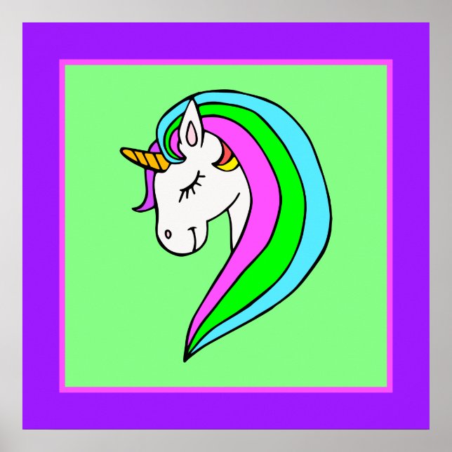 Poster Rainbow Unicorn (Frente)