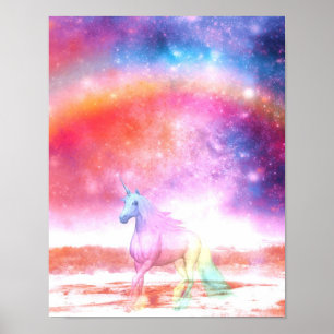 Póster Rainbow unicorn