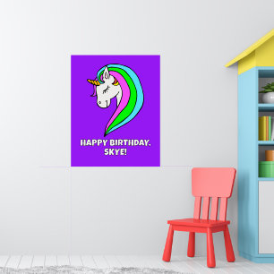 Poster Rainbow Unicorn Party