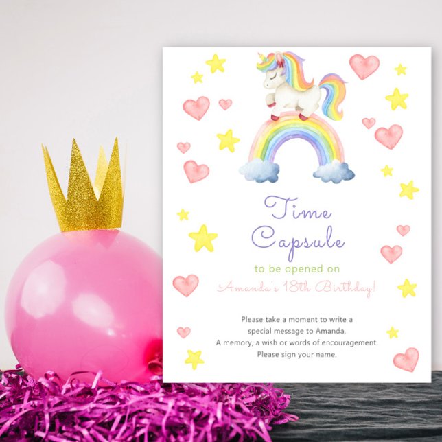 Poster Rainbow Unicorn - primeiro aniversario da cápsula  (Criador carregado)