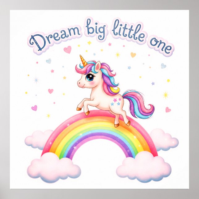 Poster Rainbow Unicorn, Sala de Crianças Mágicas (Frente)