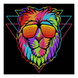 Póster Rainbow Vibes Lion