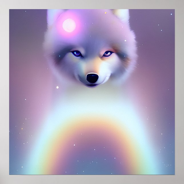 Poster Rainbow Wolf Baby (Frente)